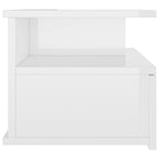 Mesita de noche flotante 2 uds madera blanco brillo 40x31x27 cm