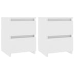 Mesitas de noche 2 uds madera contrachapada blanco 30x30x40 cm