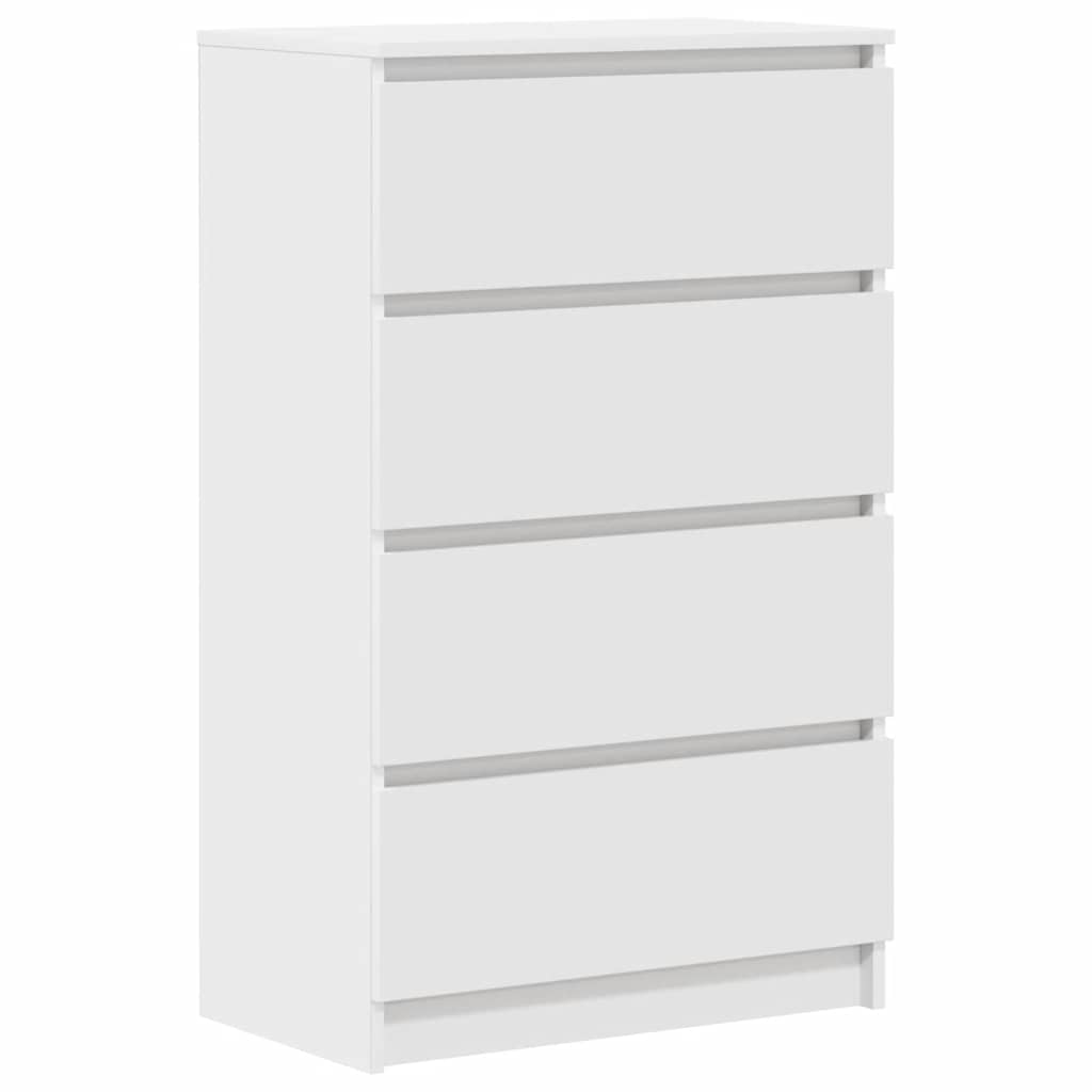 Aparador de madera contrachapada blanco 60x35x98,5 cm