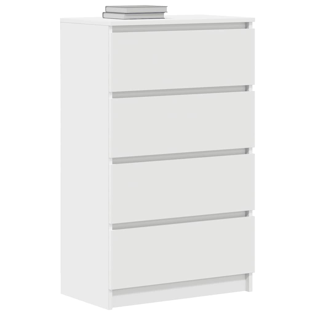 Aparador de madera contrachapada blanco 60x35x98,5 cm