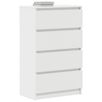 Aparador de madera contrachapada blanco 60x35x98,5 cm