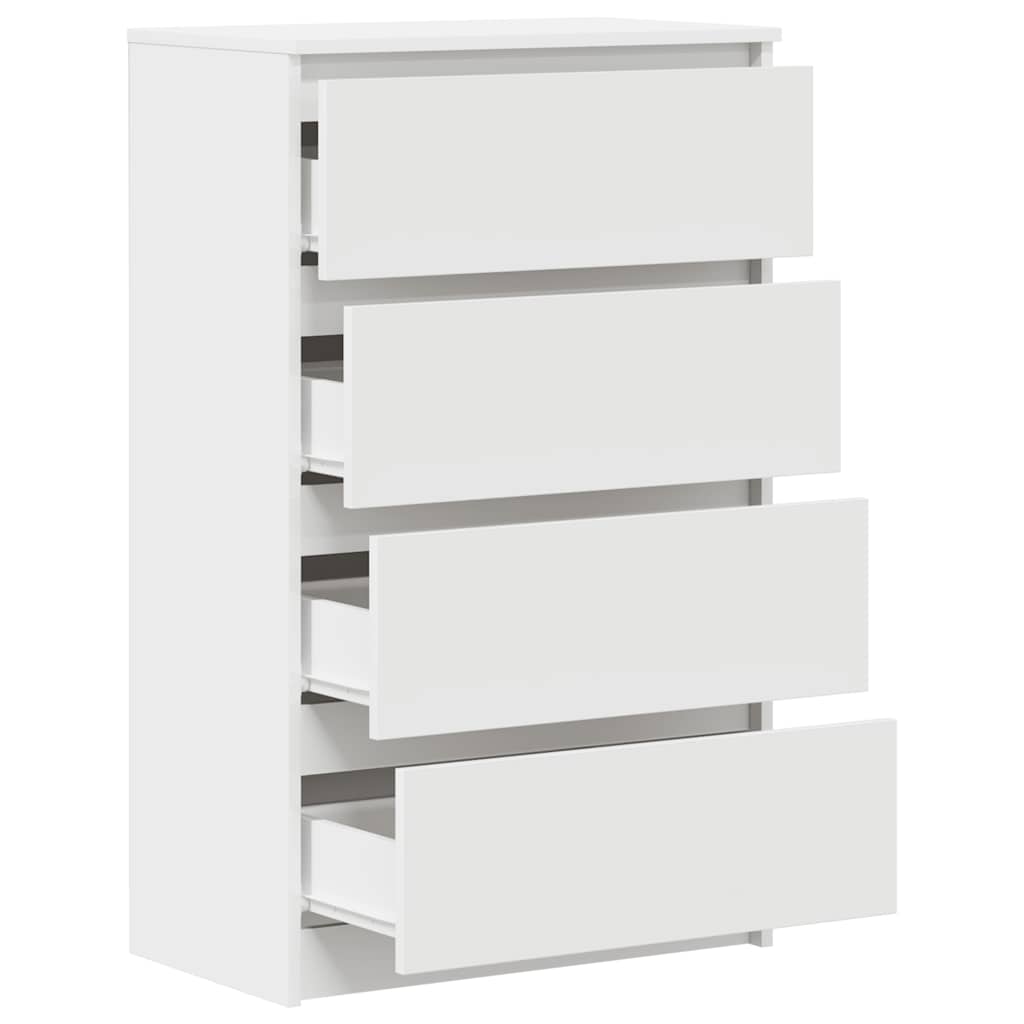 Aparador de madera contrachapada blanco 60x35x98,5 cm