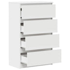 Aparador de madera contrachapada blanco 60x35x98,5 cm