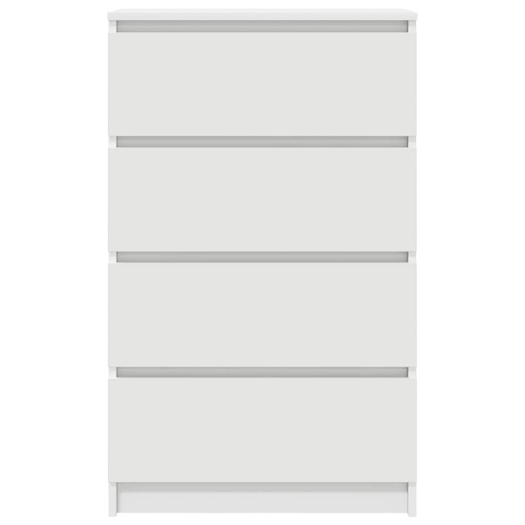 Aparador de madera contrachapada blanco 60x35x98,5 cm