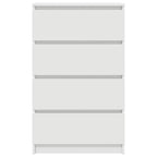Aparador de madera contrachapada blanco 60x35x98,5 cm