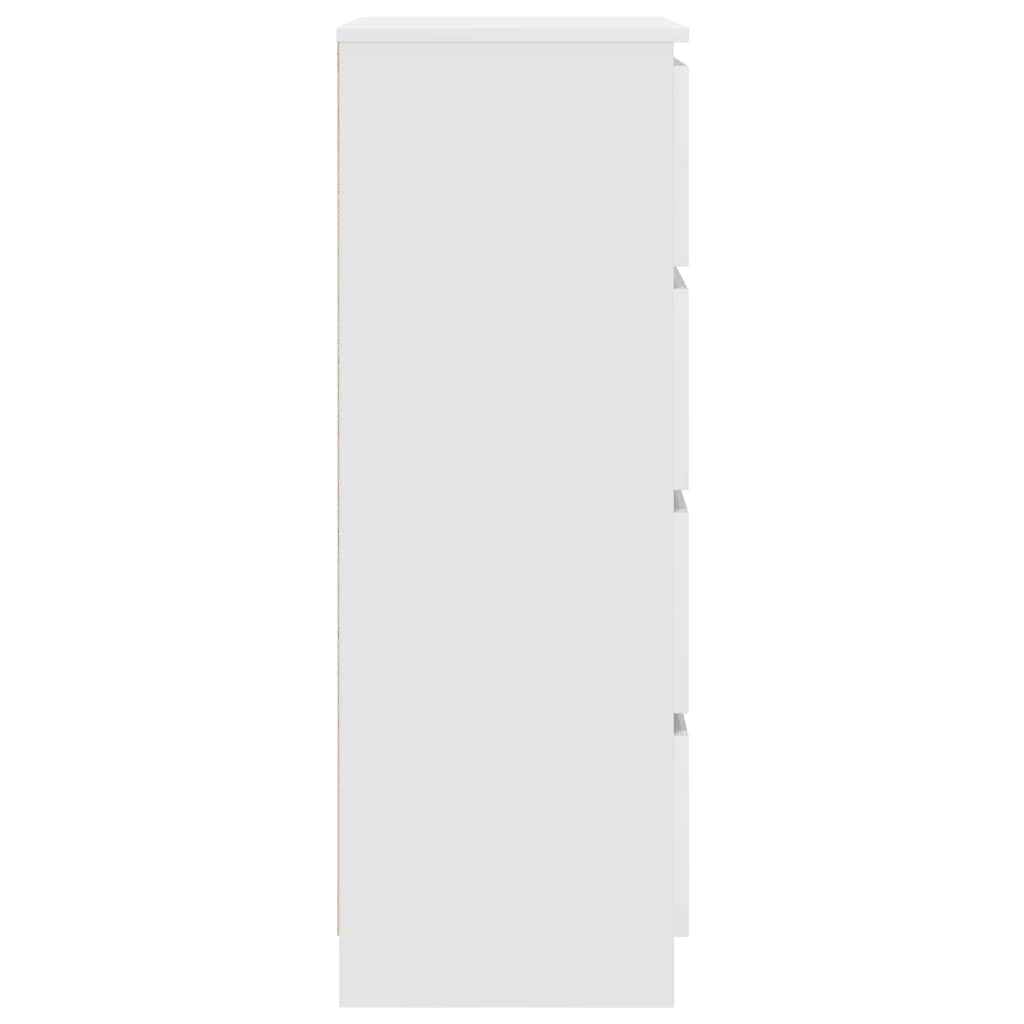 Aparador de madera contrachapada blanco 60x35x98,5 cm