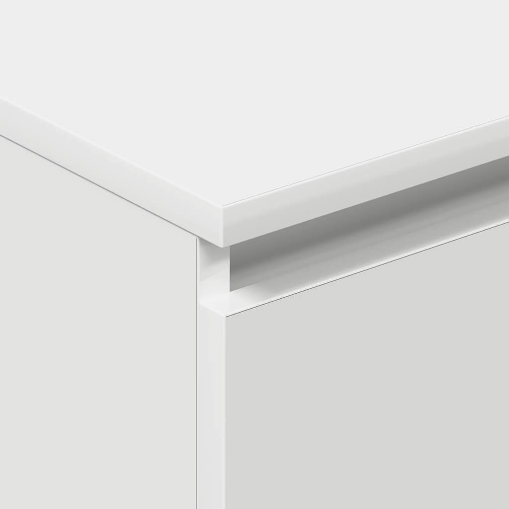 Aparador de madera contrachapada blanco 60x35x98,5 cm