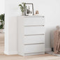 Aparador de madera contrachapada blanco 60x35x98,5 cm