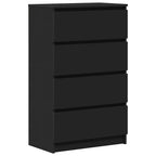 Aparador de madera contrachapada negro 60x35x98,5 cm