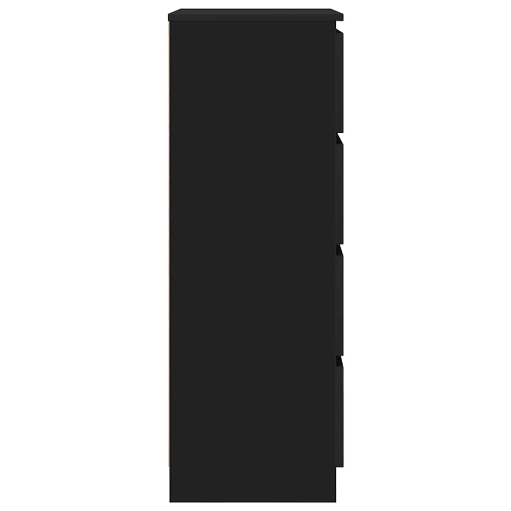 Aparador de madera contrachapada negro 60x35x98,5 cm