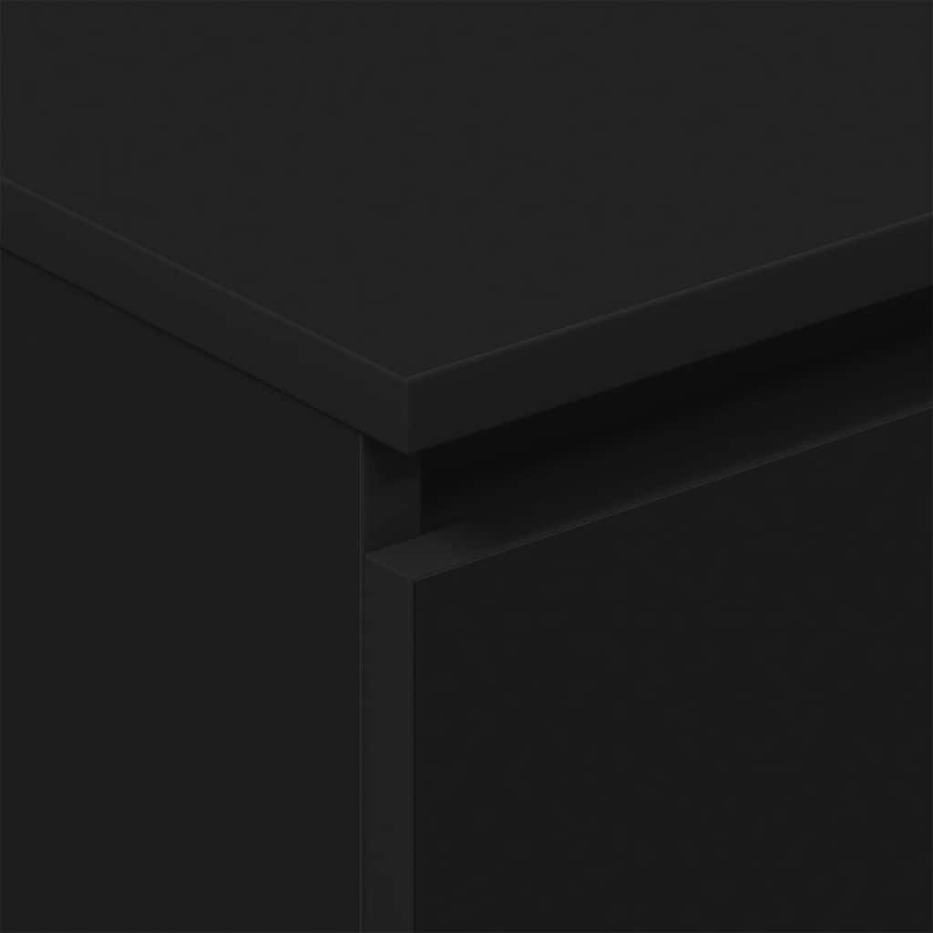 Aparador de madera contrachapada negro 60x35x98,5 cm