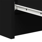 Aparador de madera contrachapada negro 60x35x98,5 cm