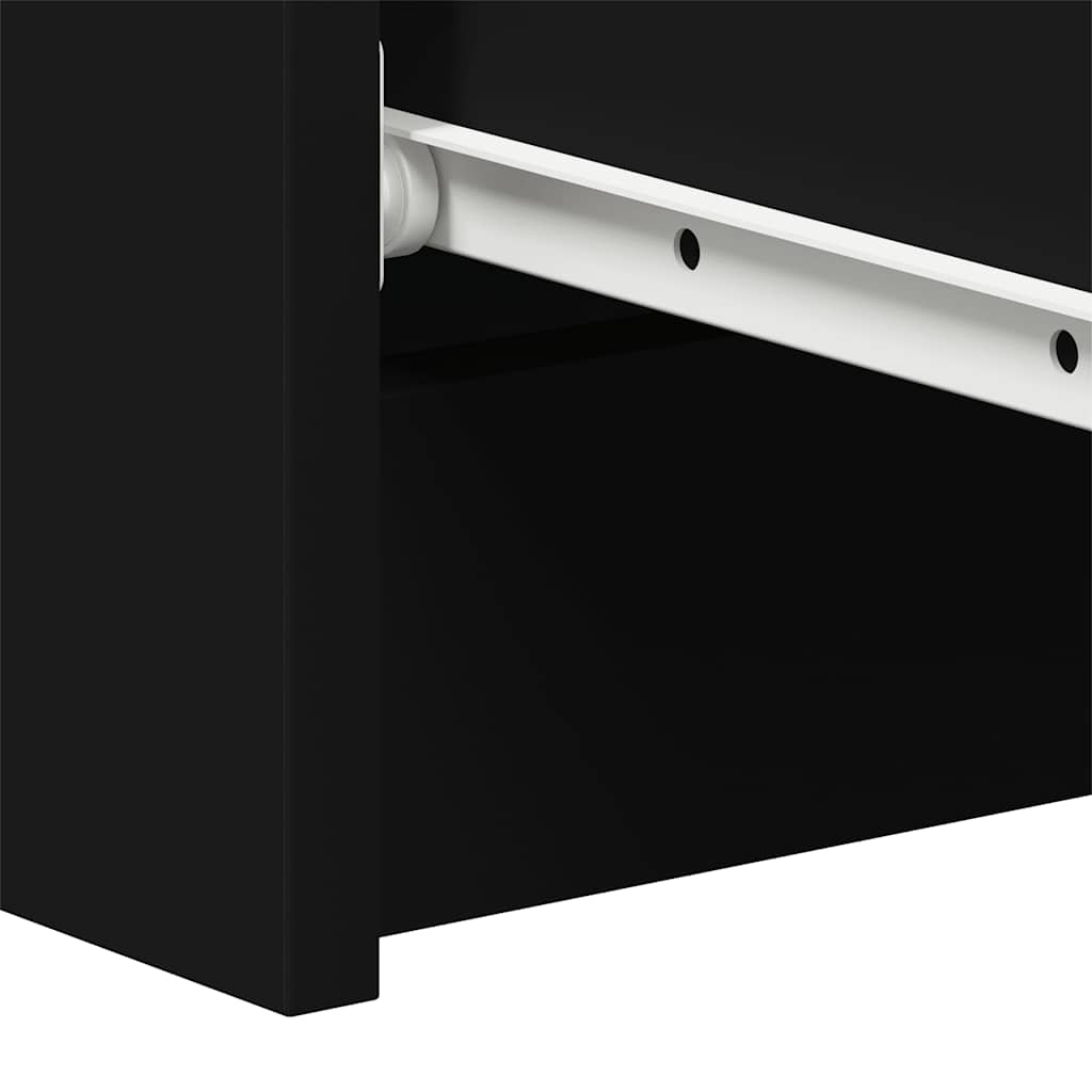 Aparador de madera contrachapada negro 60x35x98,5 cm