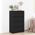 Aparador de madera contrachapada negro 60x35x98,5 cm