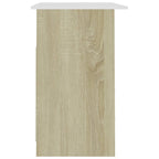 Escritorio cajones aglomerado blanco roble Sonoma 110x50x76 cm