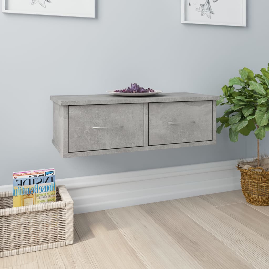 Estante cajones para pared contrachapada blanco 88x26x18,5 cm
