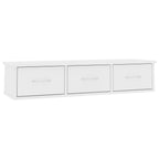 Estante cajones para pared contrachapada blanco 88x26x18,5 cm
