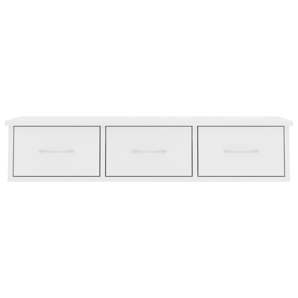 Estante cajones para pared contrachapada blanco 88x26x18,5 cm