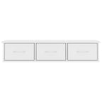 Estante cajones para pared contrachapada blanco 88x26x18,5 cm