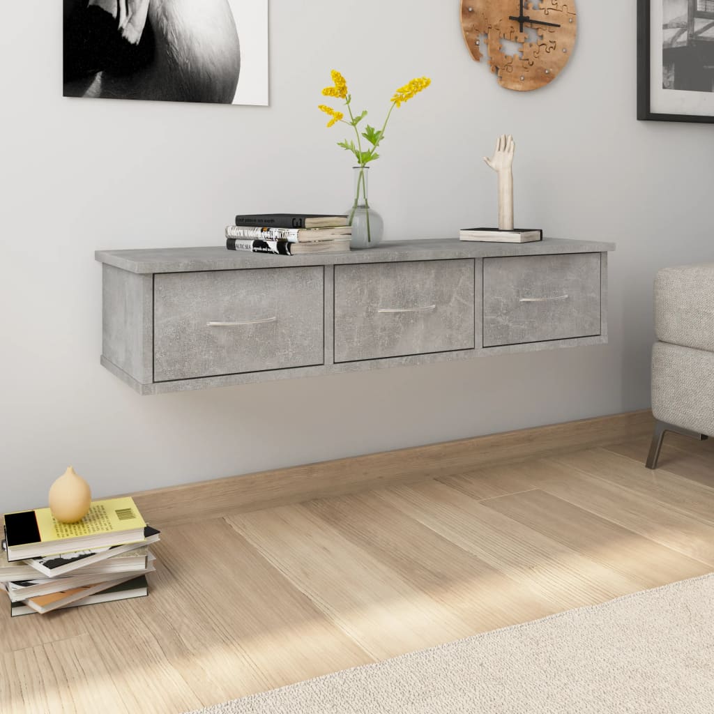 Estante cajones para pared contrachapada blanco 88x26x18,5 cm