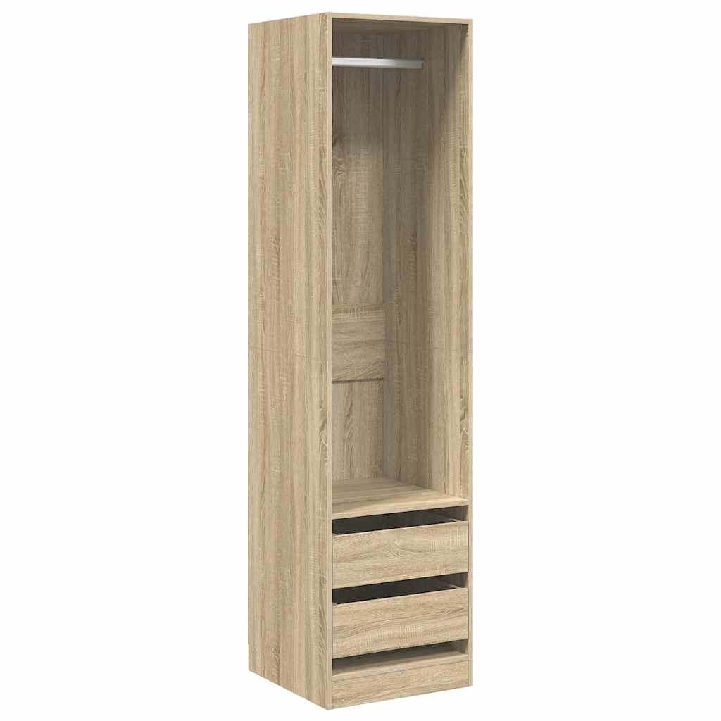 Armario cajones contrachapada color roble sonoma 50x50x200 cm