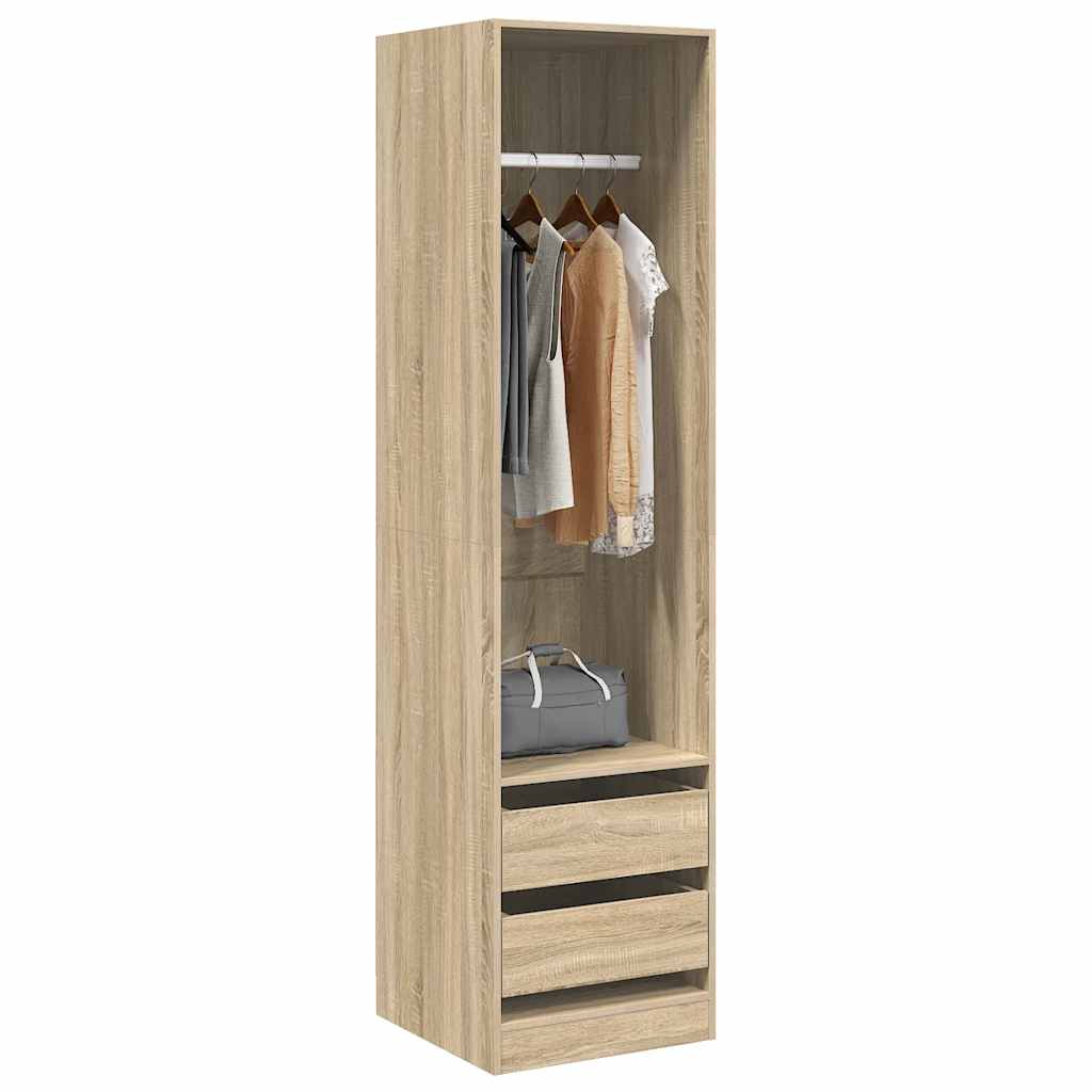 Armario cajones contrachapada color roble sonoma 50x50x200 cm