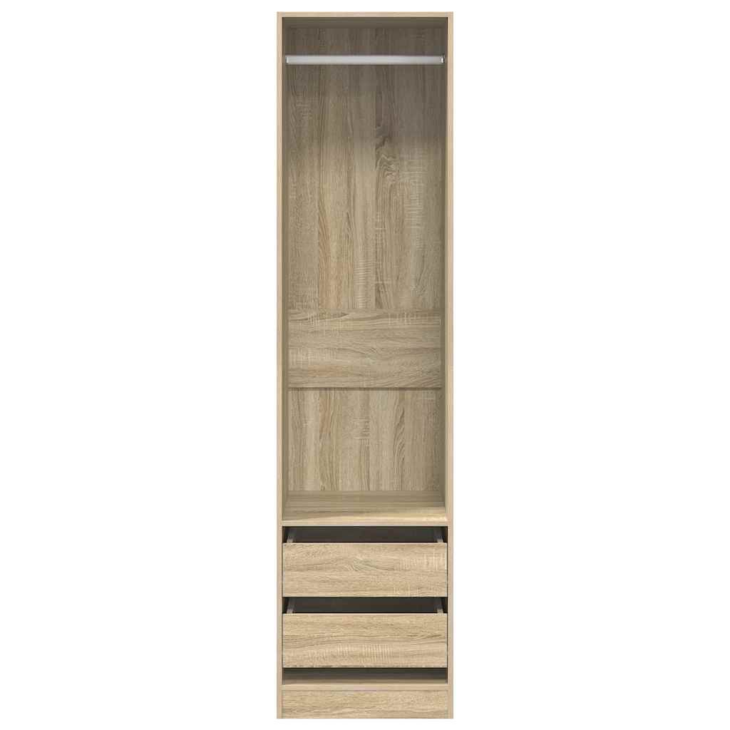 Armario cajones contrachapada color roble sonoma 50x50x200 cm