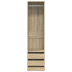 Armario cajones contrachapada color roble sonoma 50x50x200 cm
