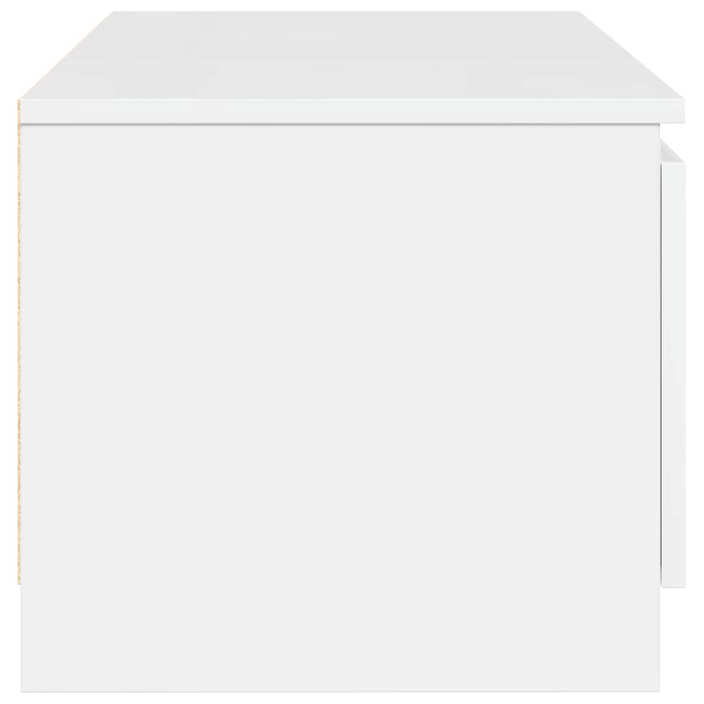 Mueble TV madera contrachapada blanco brillante 140x40x35,5cm