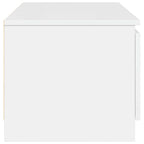 Mueble TV madera contrachapada blanco brillante 140x40x35,5cm