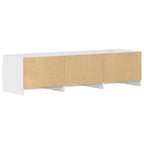 Mueble TV madera contrachapada blanco brillante 140x40x35,5cm