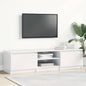 Mueble TV madera contrachapada blanco brillante 140x40x35,5cm