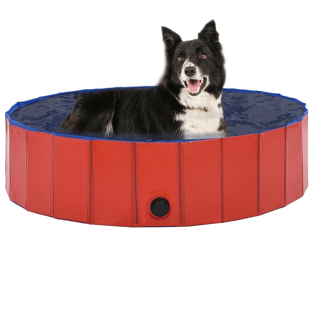 Piscina para perros plegable PVC azul 80x20 cm