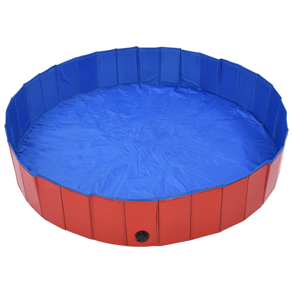 Piscina para perros plegable PVC rojo 160x30 cm