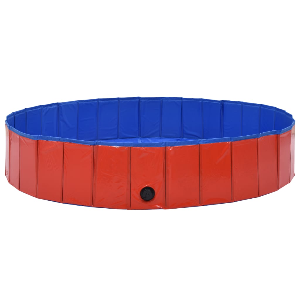 Piscina para perros plegable PVC rojo 160x30 cm