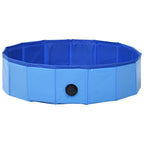 Piscina para perros plegable PVC azul 80x20 cm