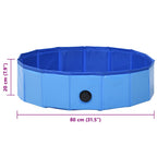 Piscina para perros plegable PVC azul 80x20 cm