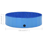 Piscina para perros plegable PVC azul 120x30 cm