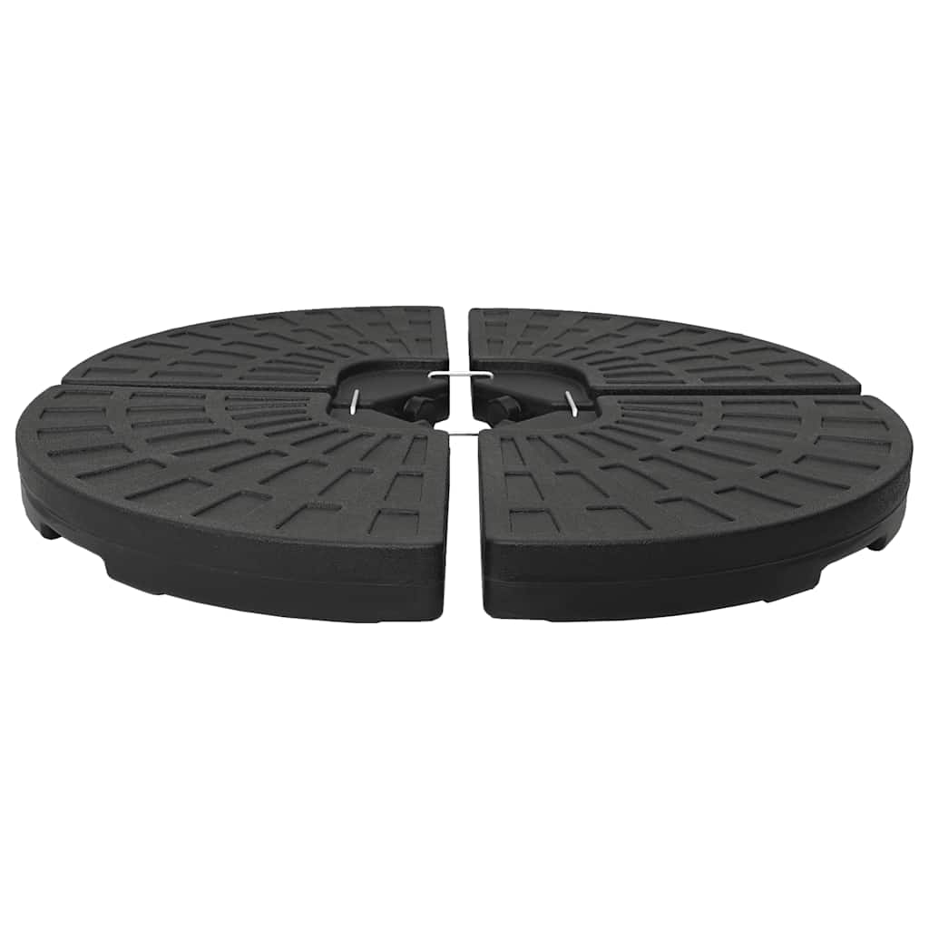 Soporte de sombrilla en forma de ventilador 4 piezas negro
