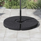 Soporte de sombrilla en forma de ventilador 4 piezas negro