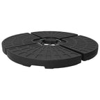 Soporte de sombrilla en forma de ventilador 4 piezas negro
