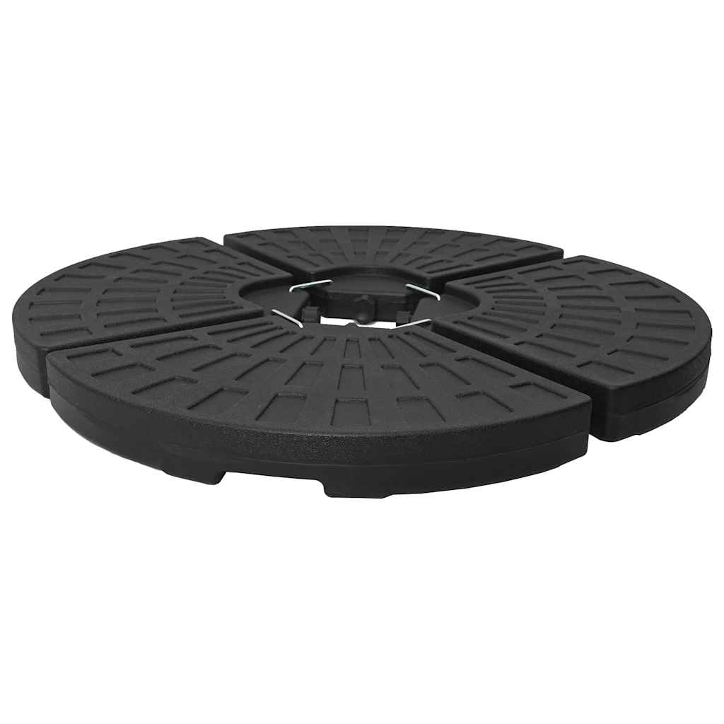 Soporte de sombrilla en forma de ventilador 4 piezas negro
