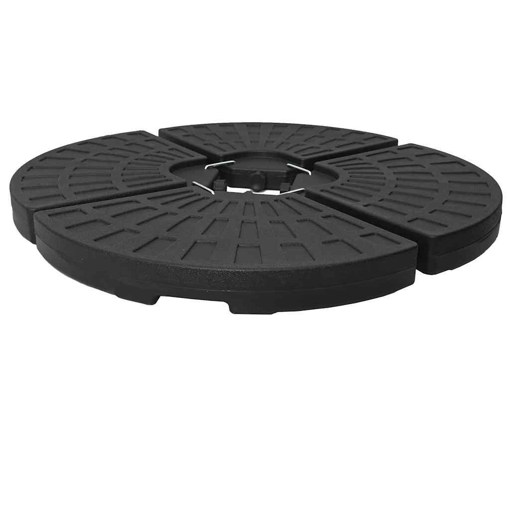 Soporte de sombrilla en forma de ventilador 4 piezas negro