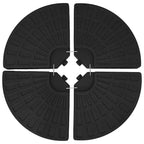 Soporte de sombrilla en forma de ventilador 4 piezas negro