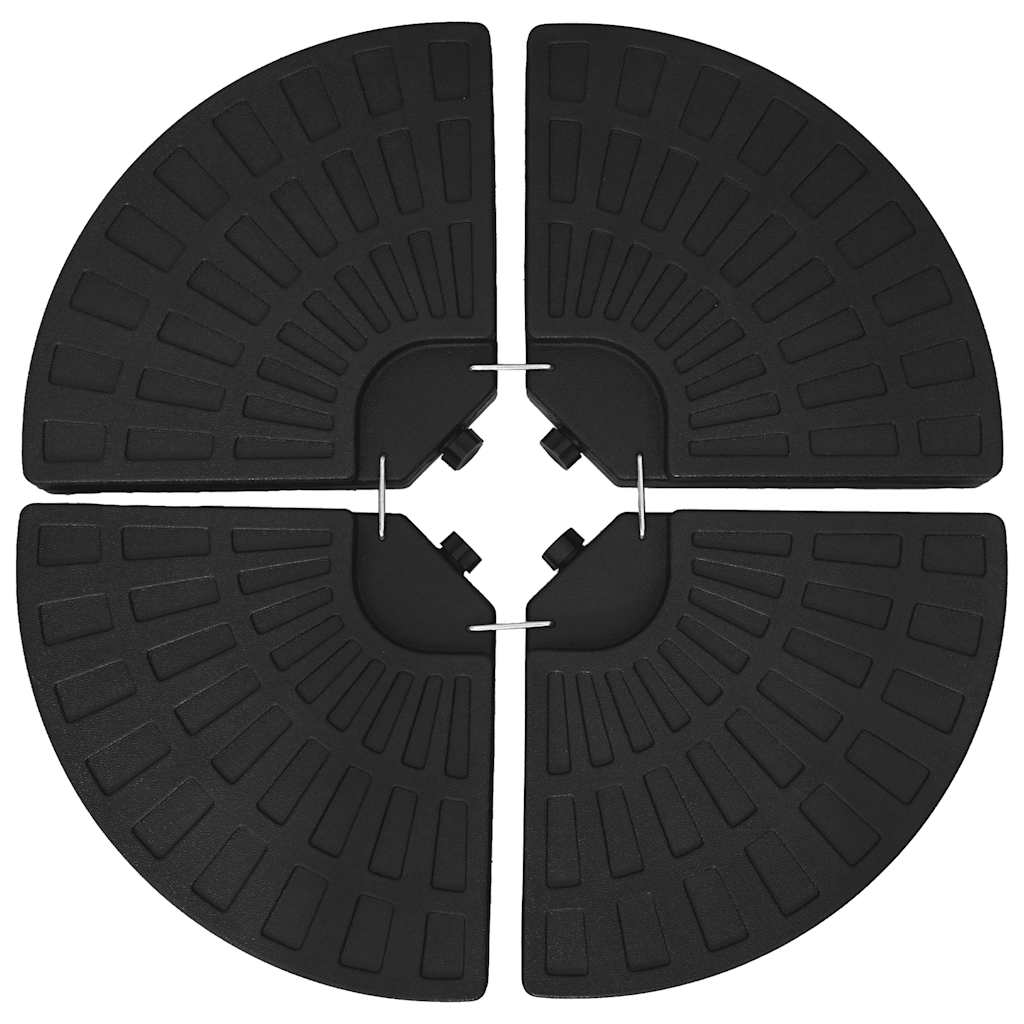 Soporte de sombrilla en forma de ventilador 4 piezas negro