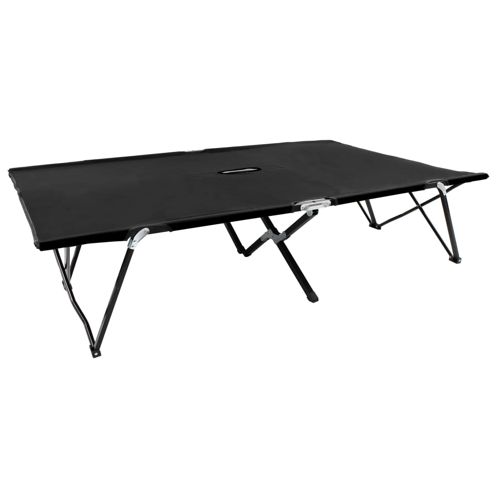 Tumbona doble plegable acero azul