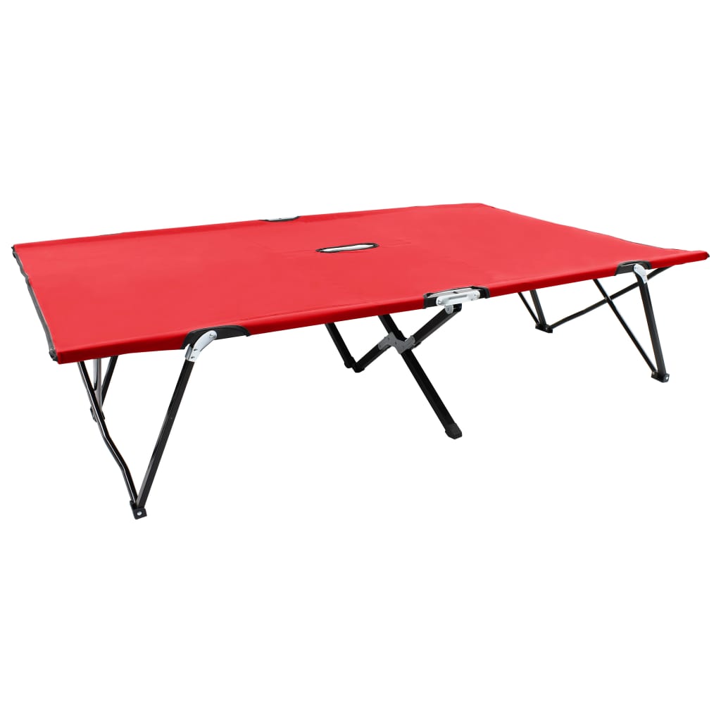 Tumbona doble plegable acero azul