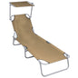 Tumbona plegable con toldo aluminio azul