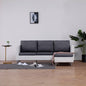 3-seater sofa with white faux leather cushions