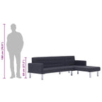 Sofá cama en forma de L Gris oscuro Poliéster